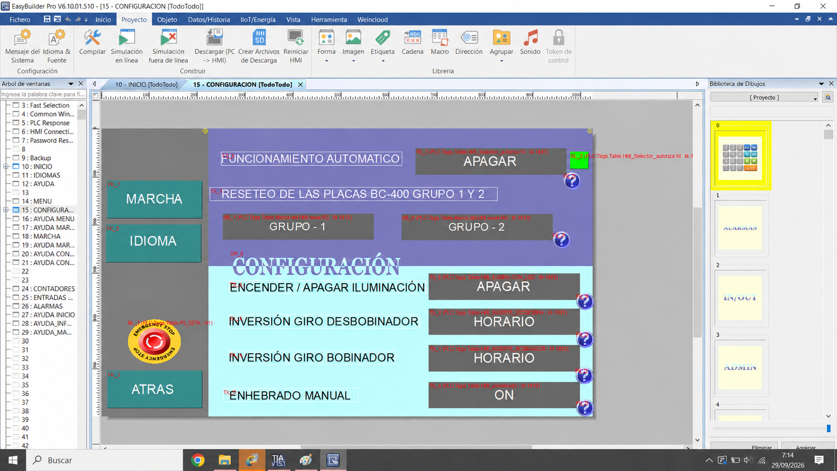 Desarrollo de pantallas HMI de la serie CCPB en EasyBuilder Pro.